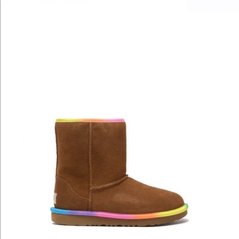 UGG Rainbow Trim Genuine Shearling Lined Boot - Picture 3 of 11